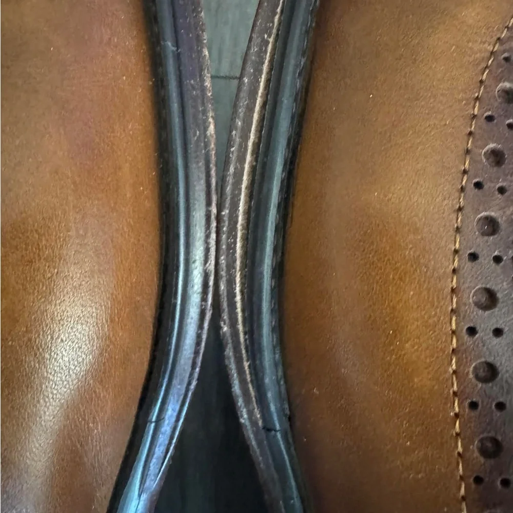 Joseph Abboud Tan and Brown Leather Derby Shoes